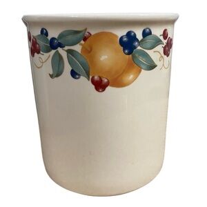 Vintage CorningWare Corelle Abundance Fruit Utensil Holder Crock Kitchen Decor